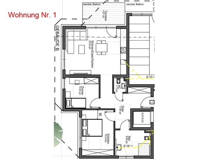 Wohnen in Krautheim - Sehr schöne Wohnung zu vermieten (Wg. 1) - Erstbezug